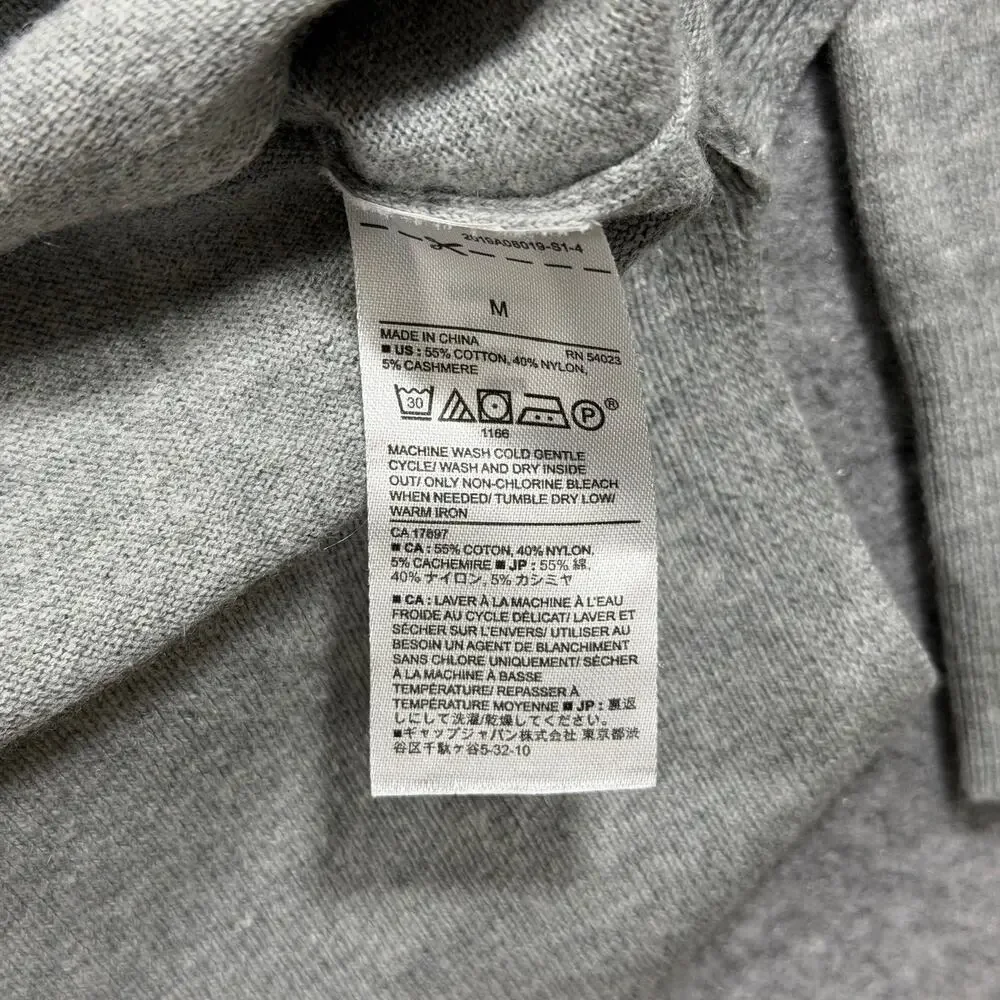 Banana Republic Premium Luxe Yarn Sweater Mens M Gray V-Neck Soft Cashmere Blend